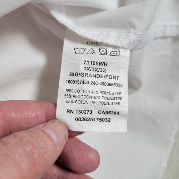 Wrangler Mens Western Snap Front Shirt White Long Sleeve 3X Big 71105WH - Picture 7 of 14